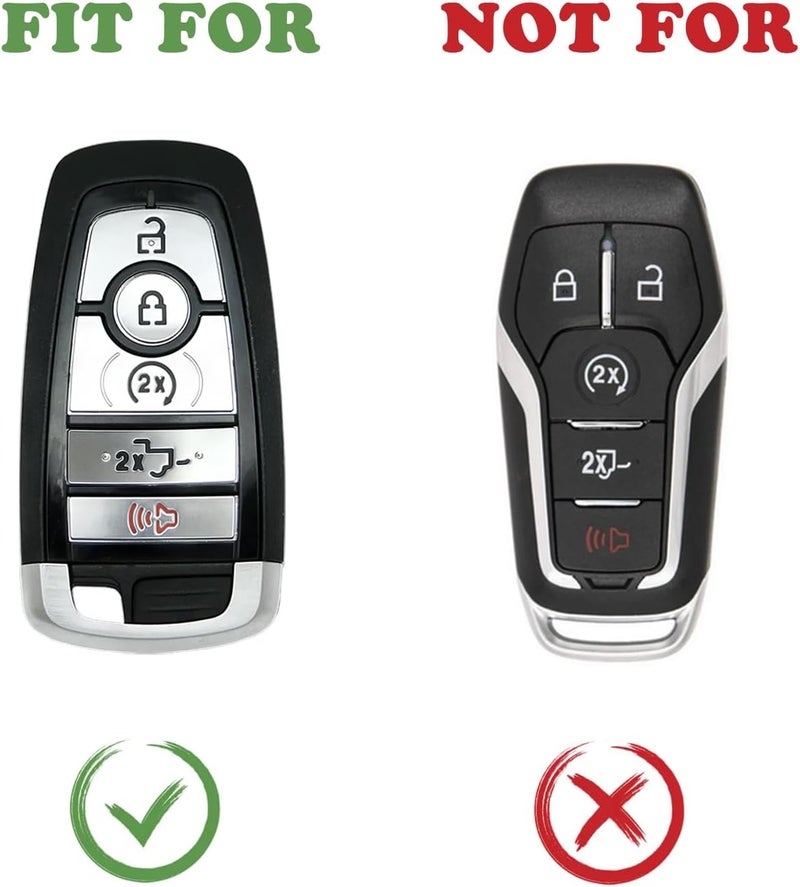 TANDRIVE Key Fob Cover for 2026 2025-2017 Ford F150 F250 F350 F450 F550 F650 F750, 5 Button, Silicone, 2-Pack, Black - Image 2